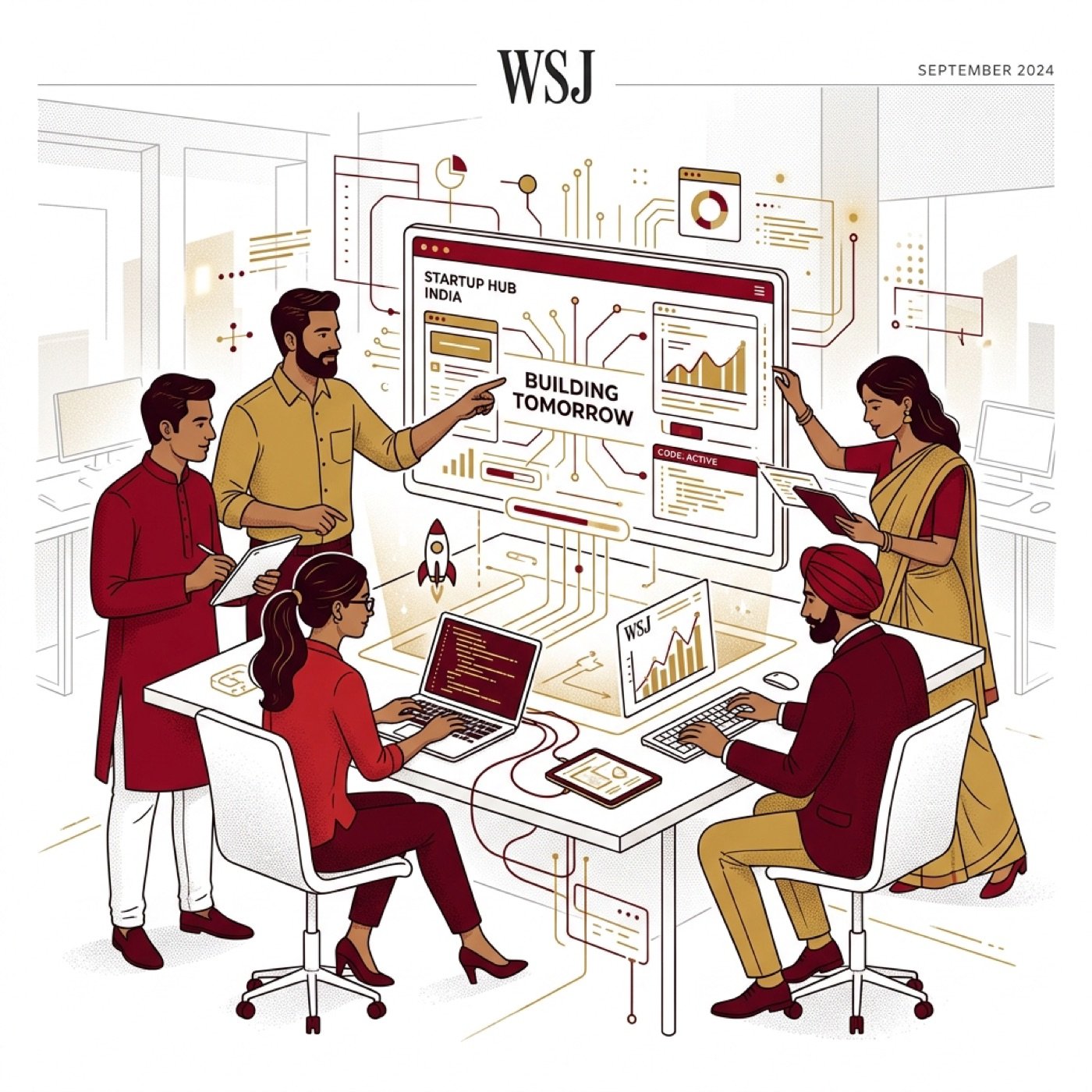 Illustration of Chandigarh startup builders